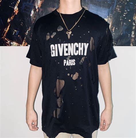 givenchy blue destroyed t shirt|Givenchy polo shirts.